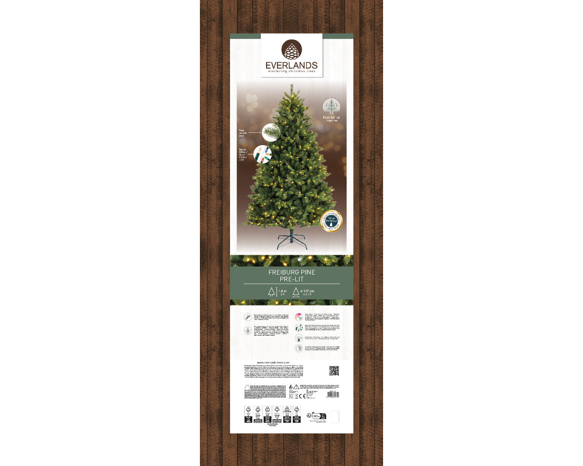 Freiburg pine Pre Lit with nostalgic lights (indoor)