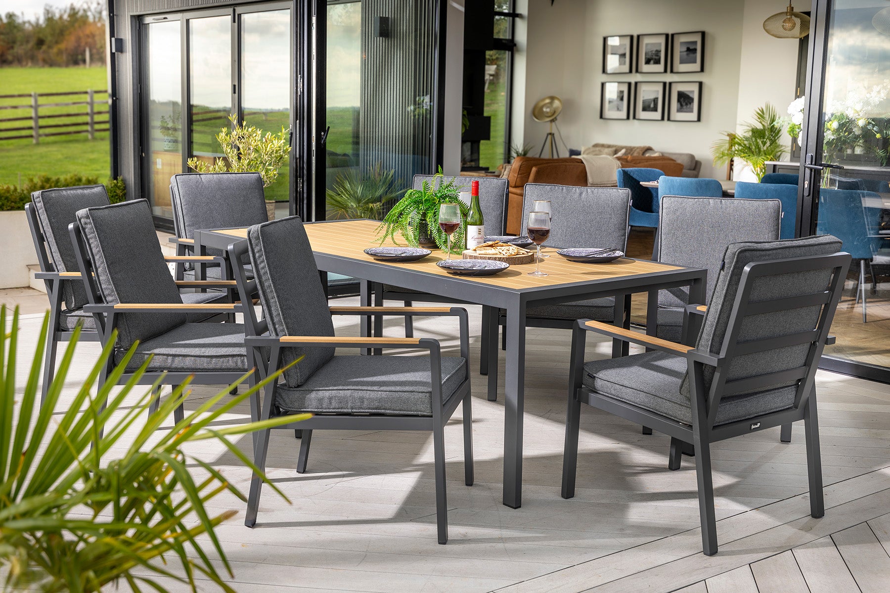 Sonas 8 seat, rectangular dining set