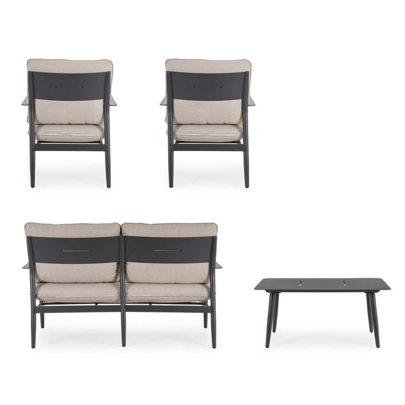Bizzotto Nebula Anthracite Sofa Set