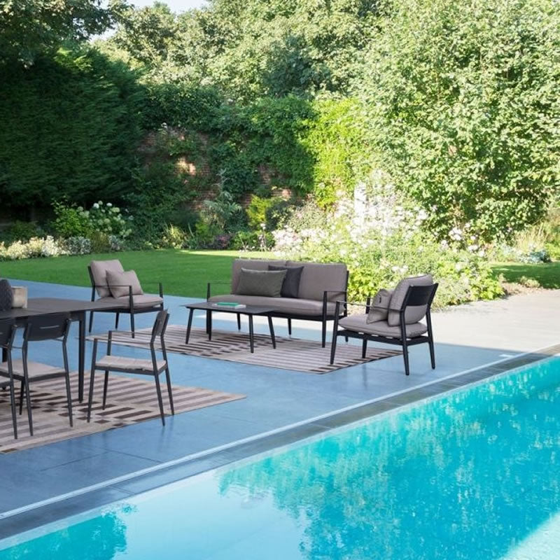 Bizzotto Nebula Anthracite Sofa Set