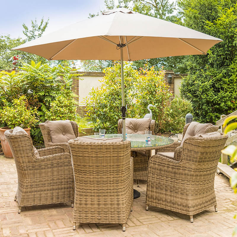Katie Blake Seville 6 Seat Round Table set in Taupe